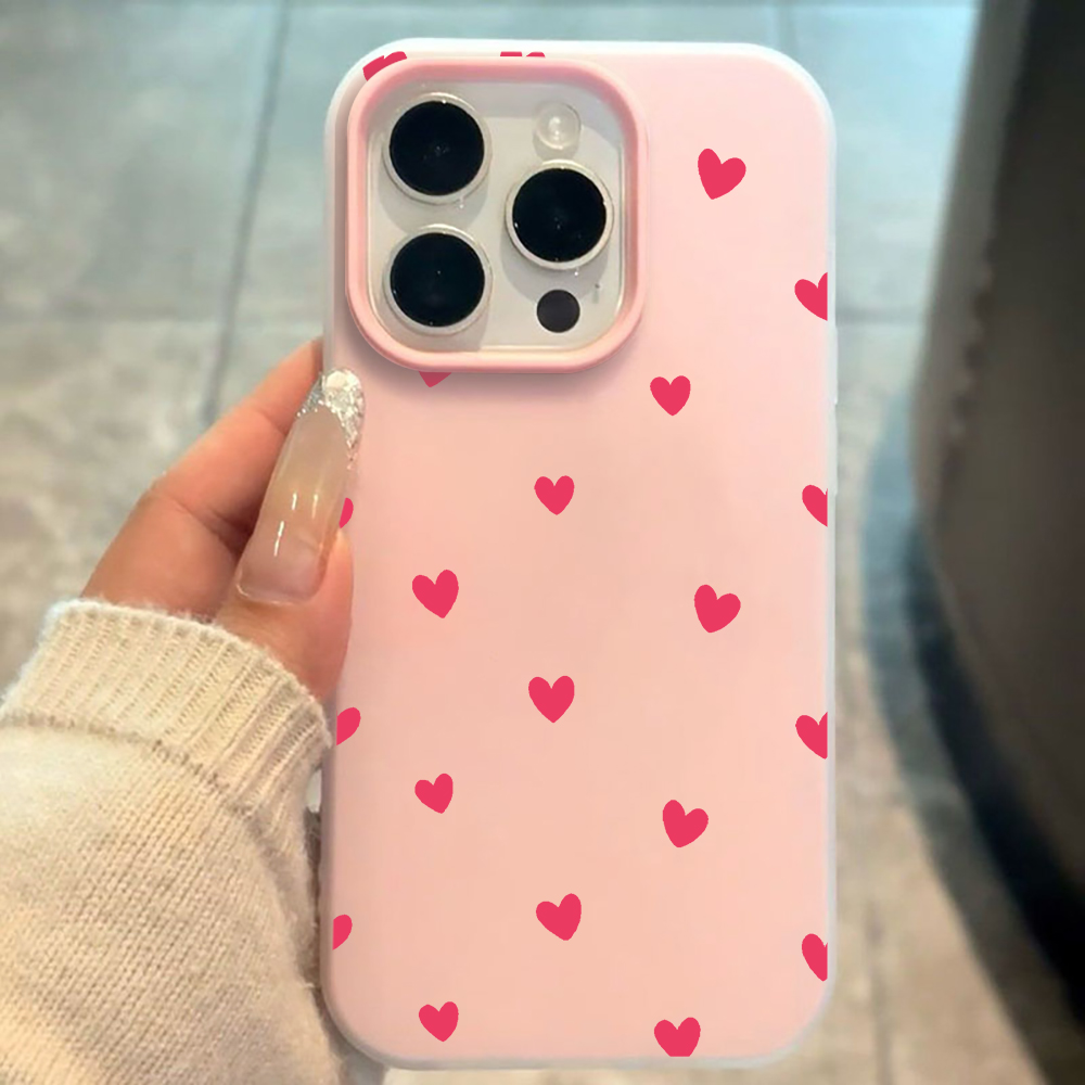 Xiaomi Phone Accessories - Red Love Heart Pattern Phone Case