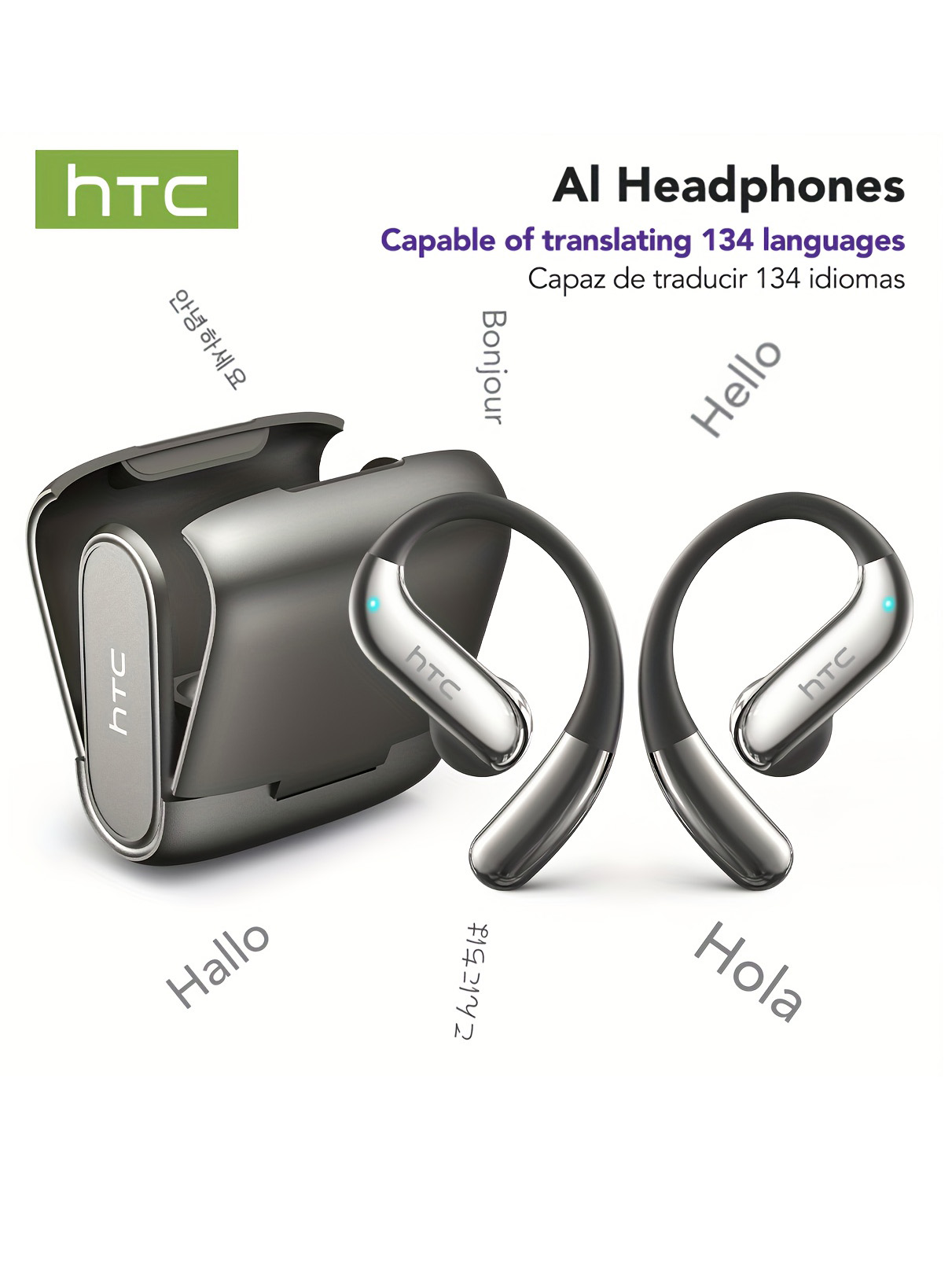 Wireless Earbuds Case - Open-ear Bluetooth Headphones HTC 30 Hrs