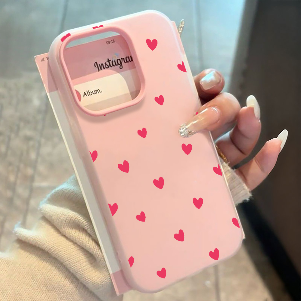 Red Love Heart Pattern Phone C - đánh giá và giá Xiaomi Phone Accessories