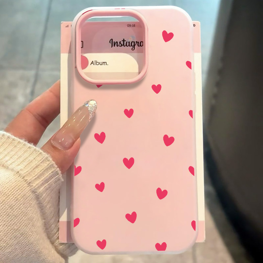 Red Love Heart Pattern Phone C - đánh giá và giá Xiaomi Phone Accessories