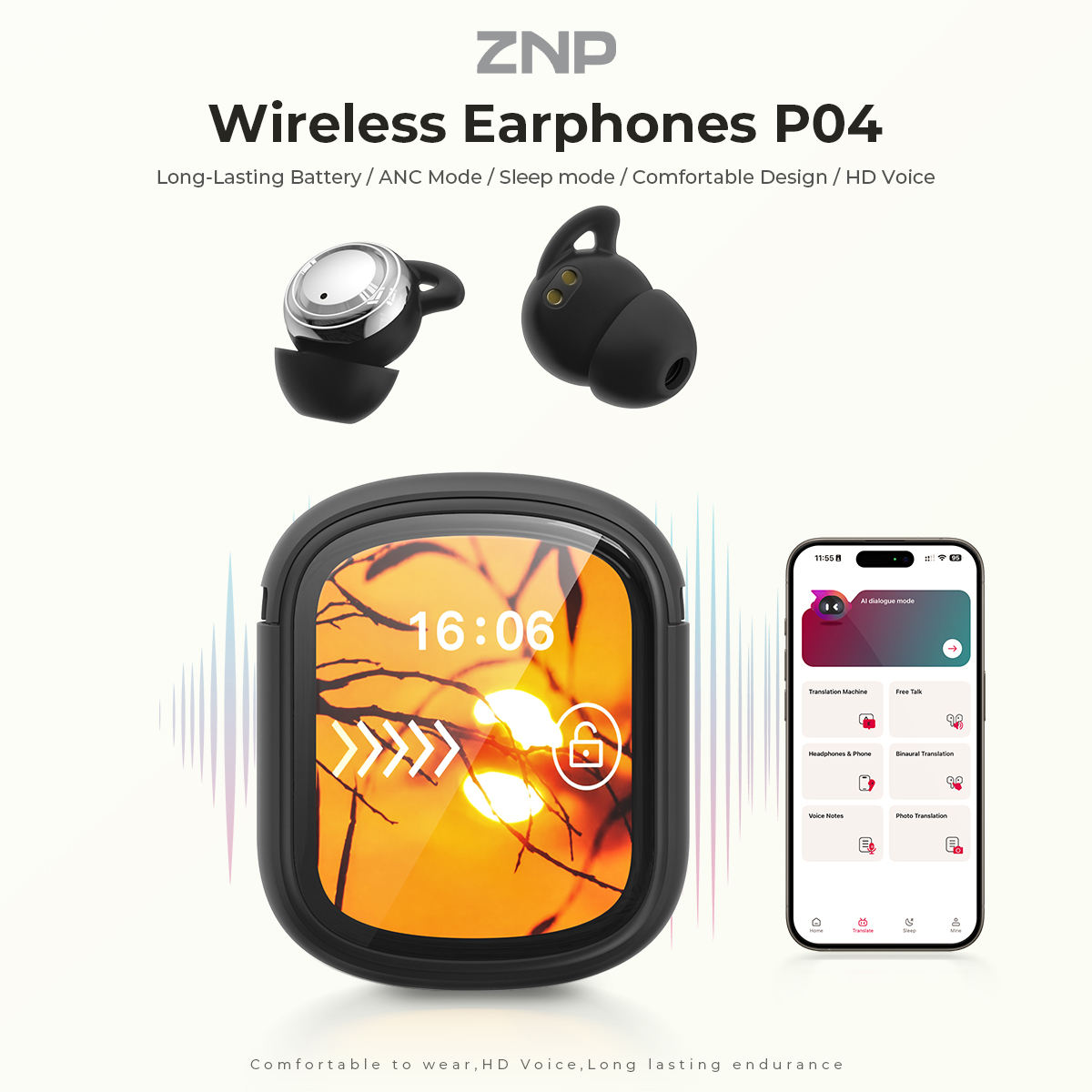 ZNP P04 Sleeping Aid Earbuds A - đánh giá và giá Wireless Earbuds Case