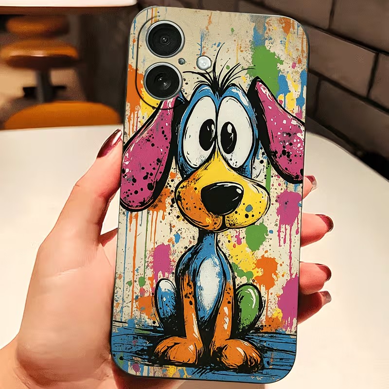 Graffiti Colored Puppy TPU Pho - đánh giá và giá Phone Accessories To Sell