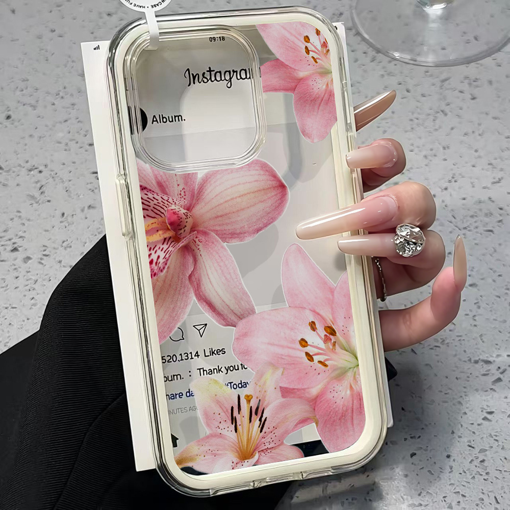 Pink Lily Flower Clear Phone C - đánh giá và giá Phone Accessories To Sell