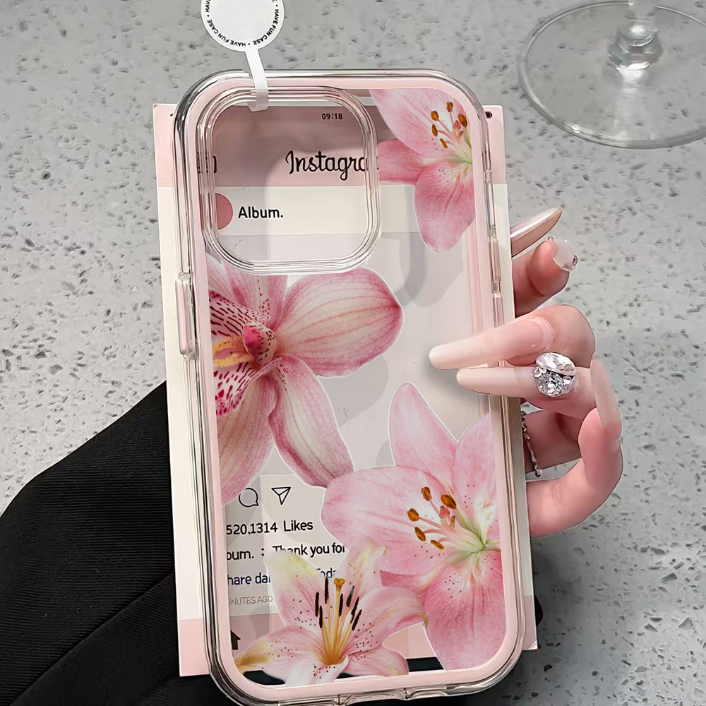 Pink Lily Flower Clear Phone C - đánh giá và giá Phone Accessories To Sell
