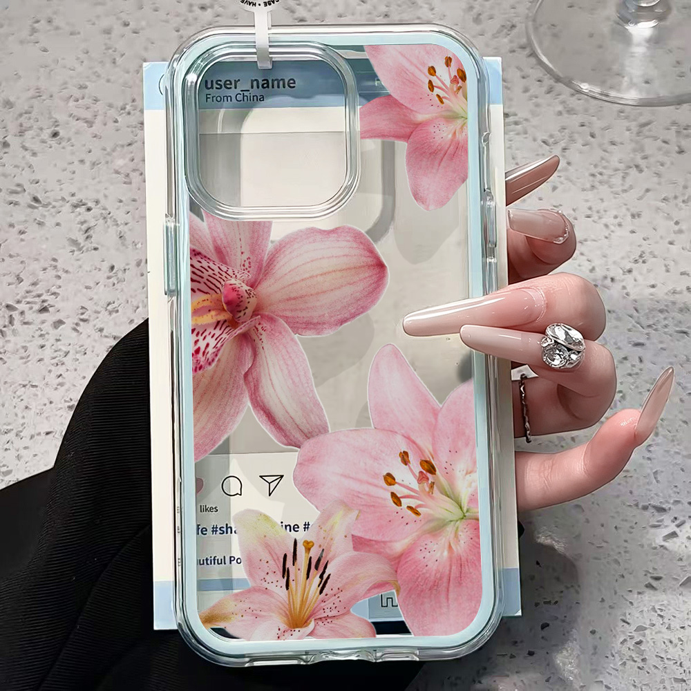Pink Lily Flower Clear Phone C - đánh giá và giá Phone Accessories To Sell