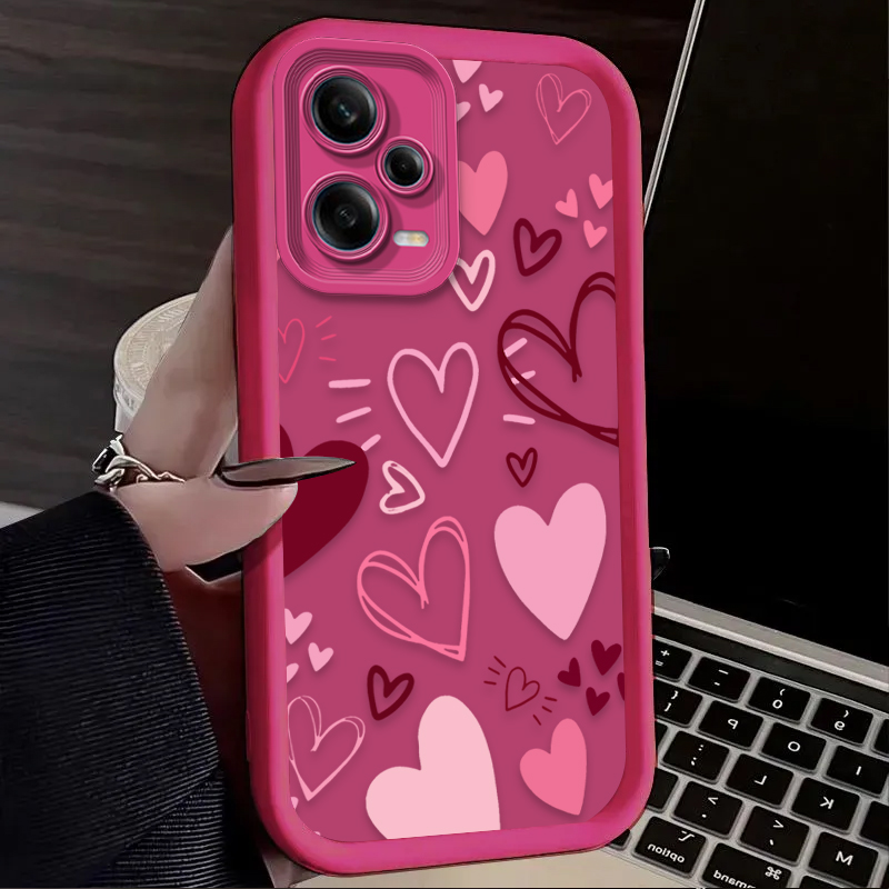 Pink Heart-shaped Phone Case f - đánh giá và giá Xiaomi Phone Accessories