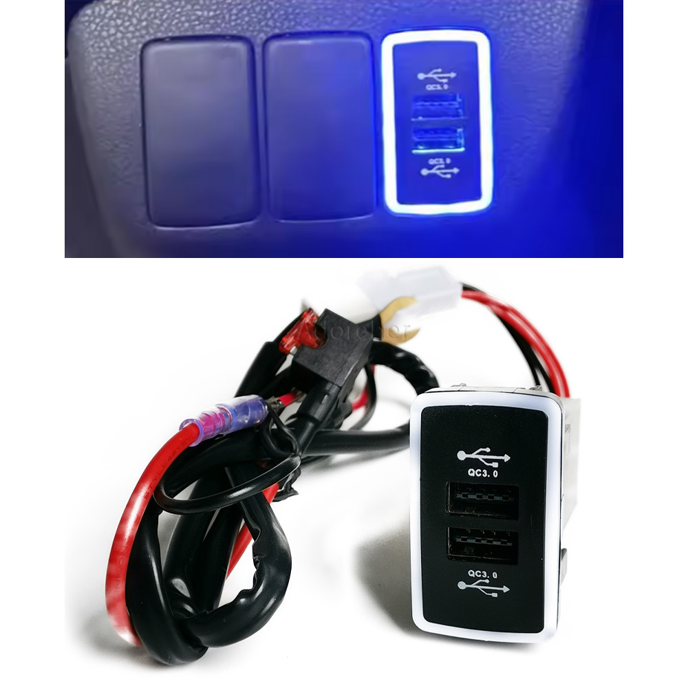 1PC Blue LED Car Charger Socke - đánh giá và giá Phone Accessories Charger